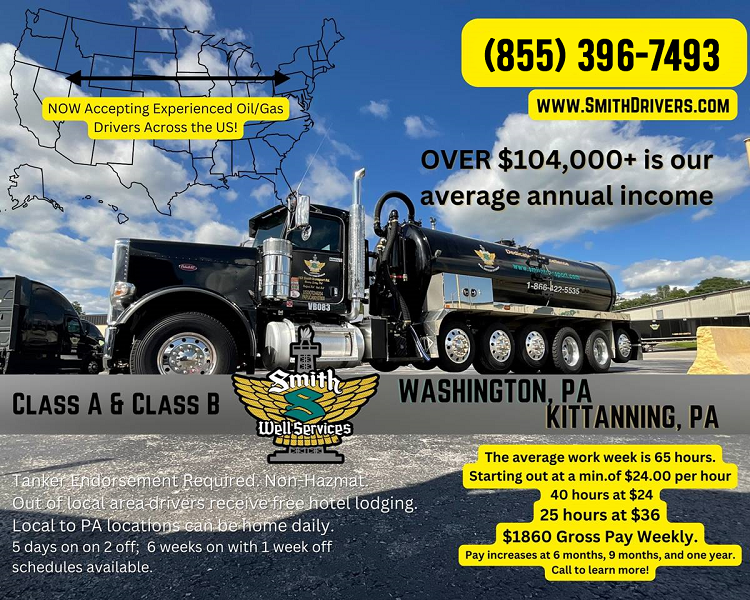 Class A and B Oil and Gas - 7 Axle Tanker Drivers Wanted - Lewiston, ME - Smith Transport